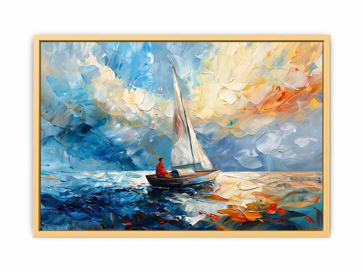 White-Knife-Boat-Art-Painting  Poster