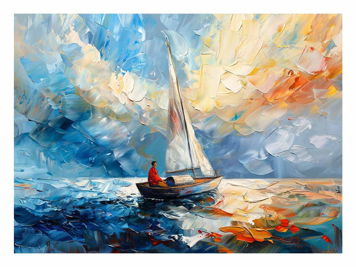 White-Knife-Boat-Art-Painting