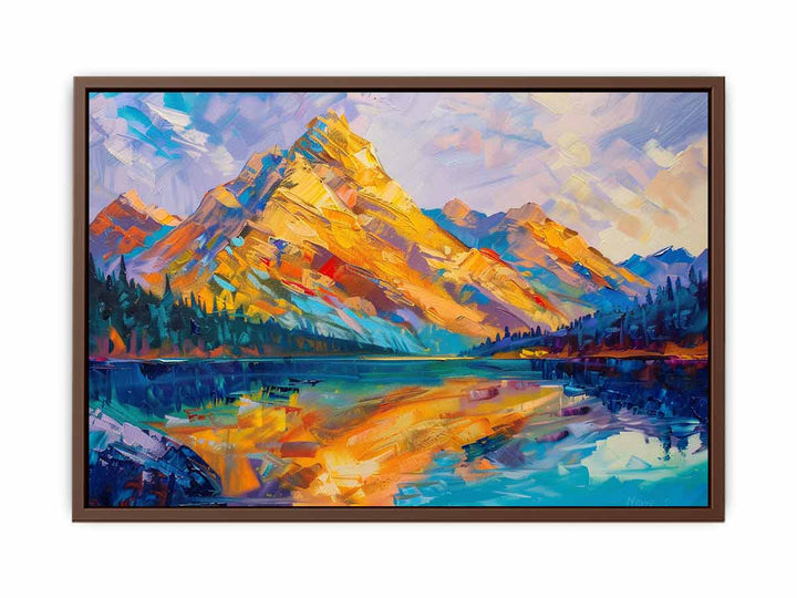 Yellow Mountain Knife Landscape Art Painting  Art Print