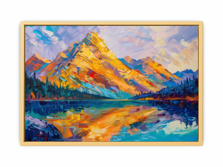 Yellow Mountain Knife Landscape Art Painting  Poster