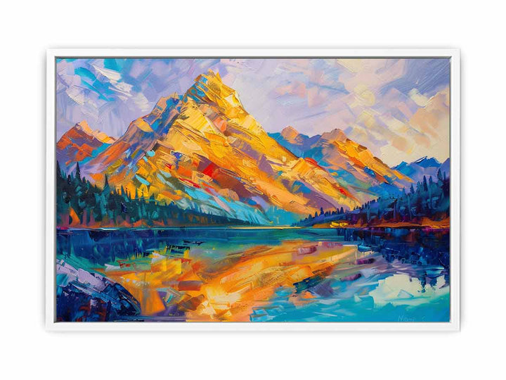 Yellow Mountain Knife Landscape Art Painting Canvas Print