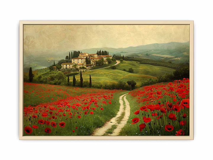 Beautiful Field Of Poppies  Framed Print