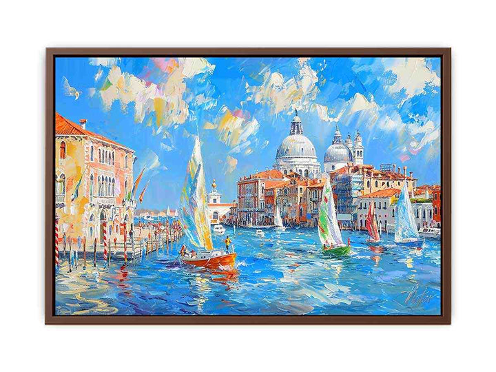 Venice Waterfront Painting   Art Print