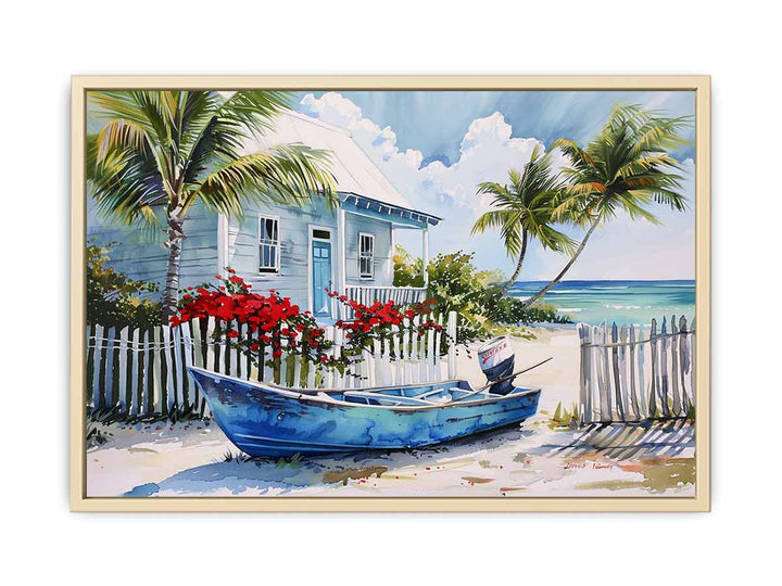 Beach House Framed Print