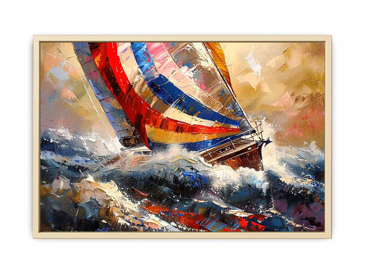 Red Sailboat Framed Print