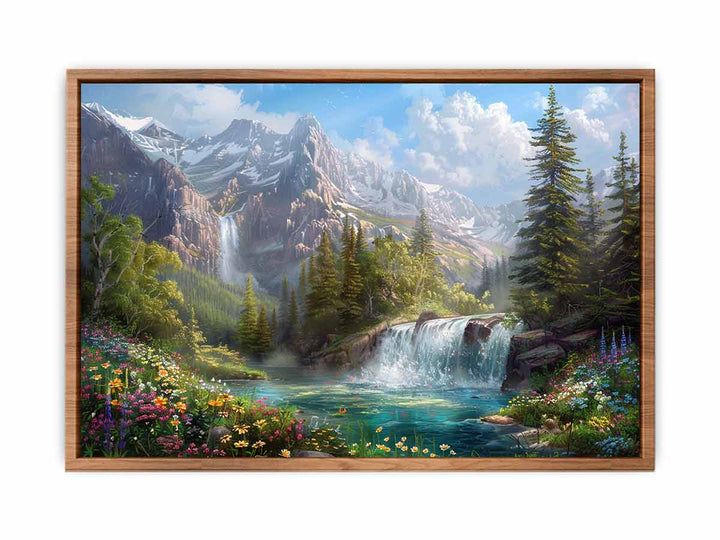 Mountain Waterfall  Painting