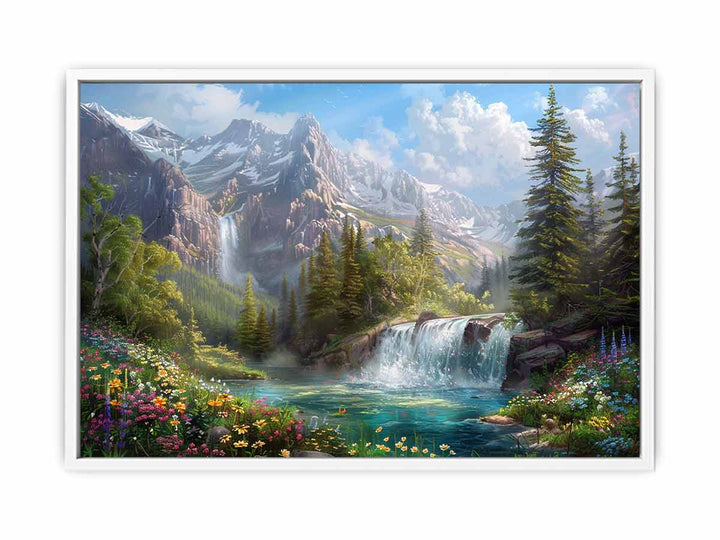 Mountain Waterfall Canvas Print