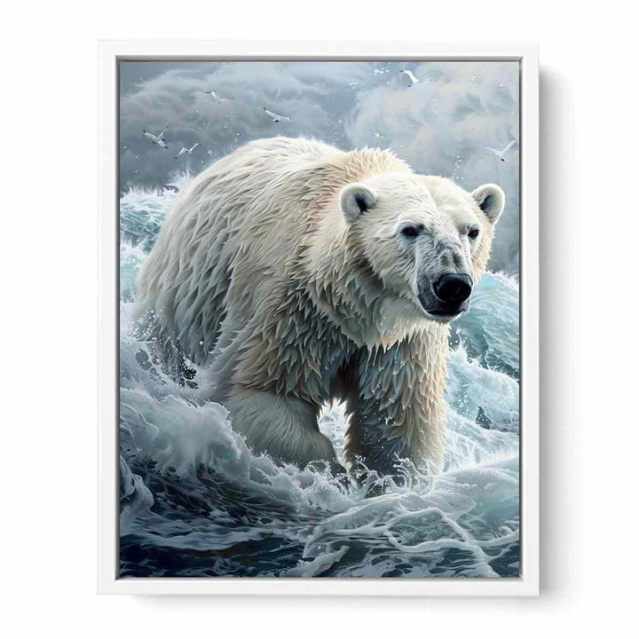 Polar Bear Painting  Canvas Print