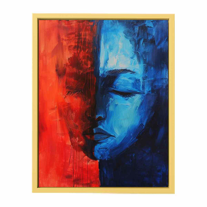 Blue Red Art Painting  Poster