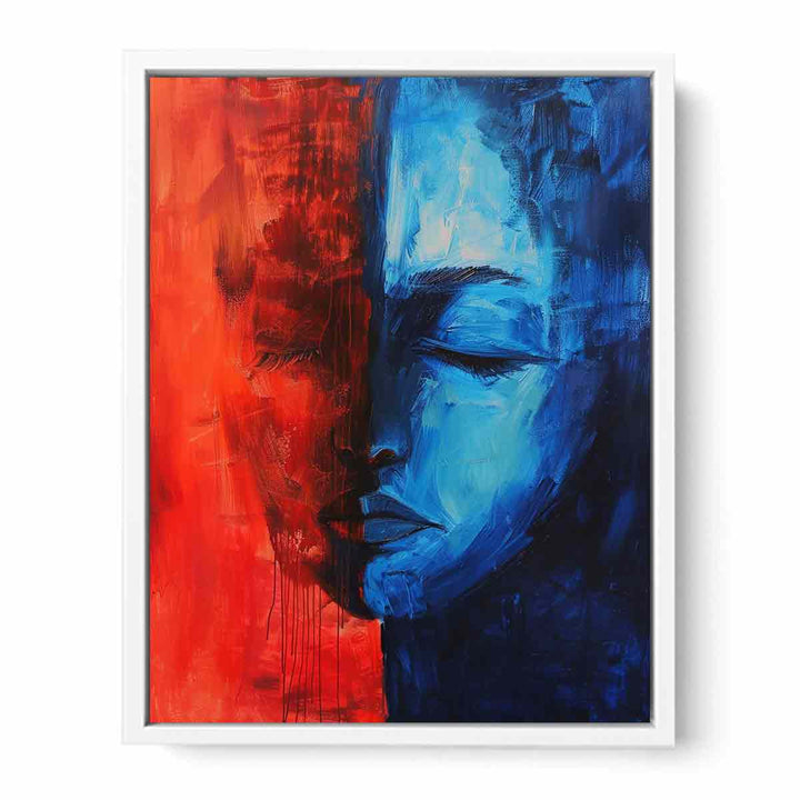 Blue Red Art Painting Canvas Print