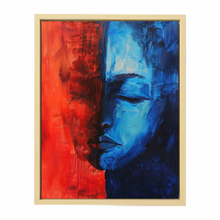 Blue Red Art Painting Framed Print