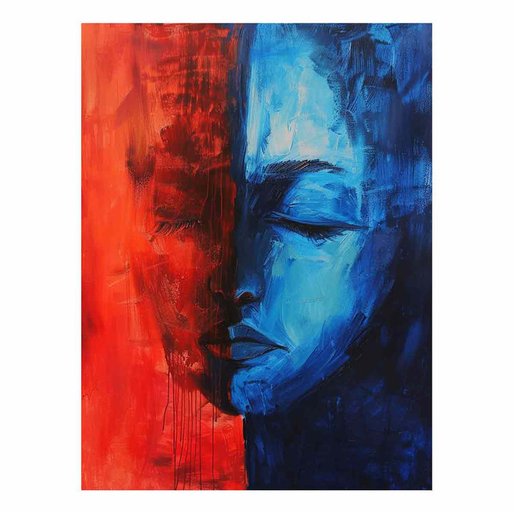 Blue Red Art Painting