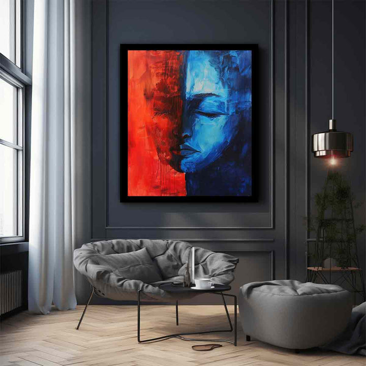 Blue Red Art Painting 