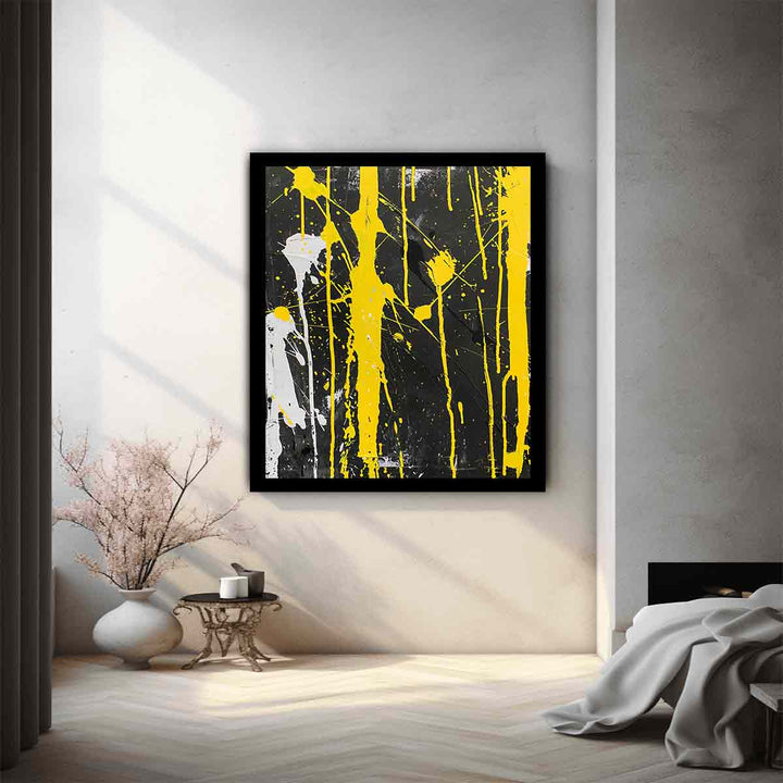 Yellow Abstract Art 