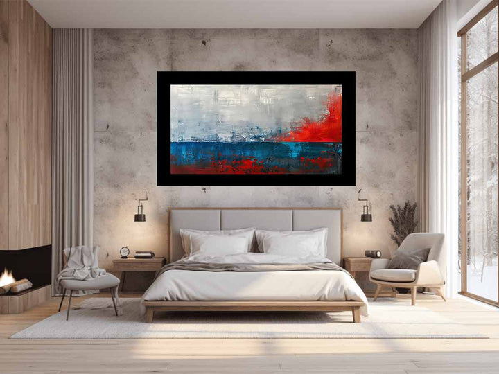 Red Blue Abstract Art  