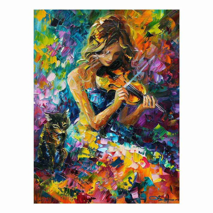 Girl Playing ViolIn Painting