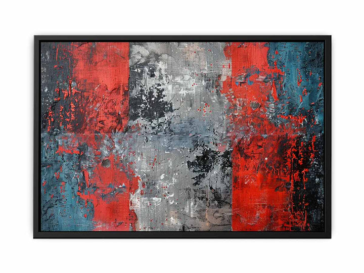 Red Blue Abstract Art 