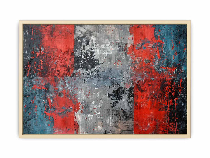 Red Blue Abstract Art Framed Print