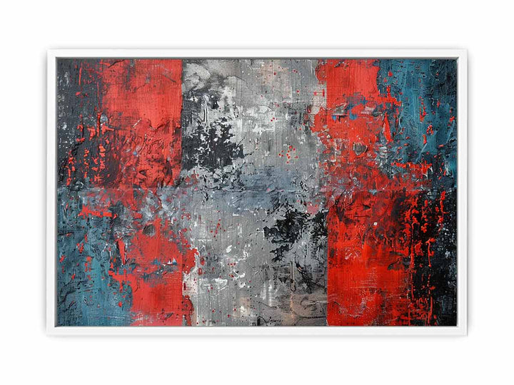 Red Blue Abstract Art Canvas Print