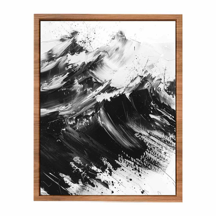 Black White Waves  Painting