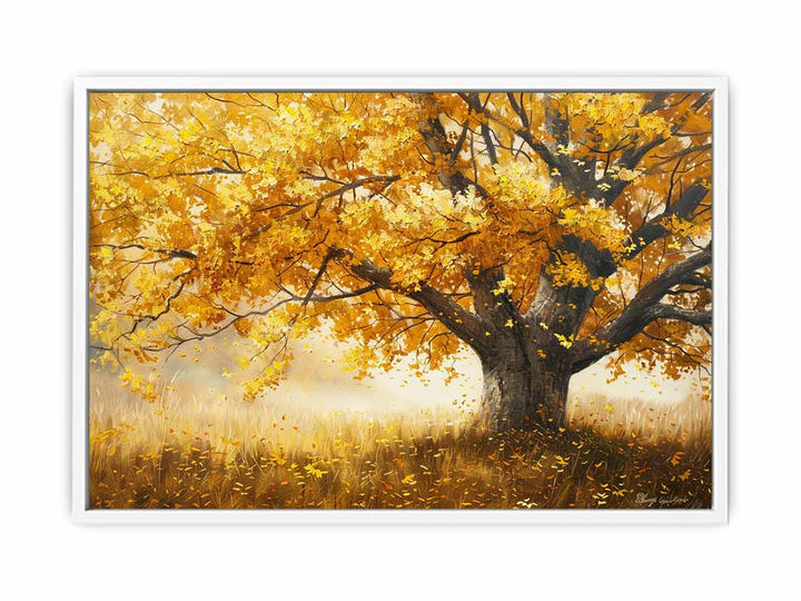 Golden Tree Painting  Canvas Print