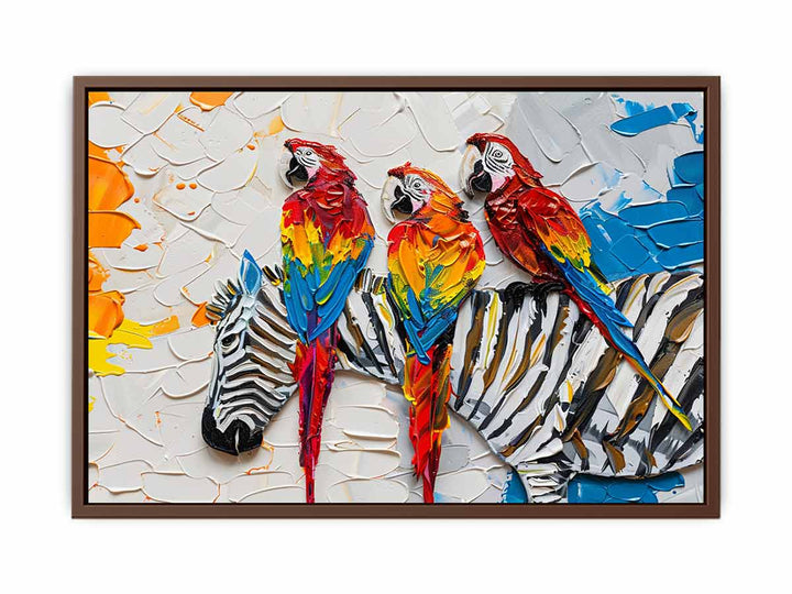 Zebra Parrot Art  Art Print