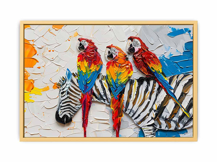 Zebra Parrot Art  Poster