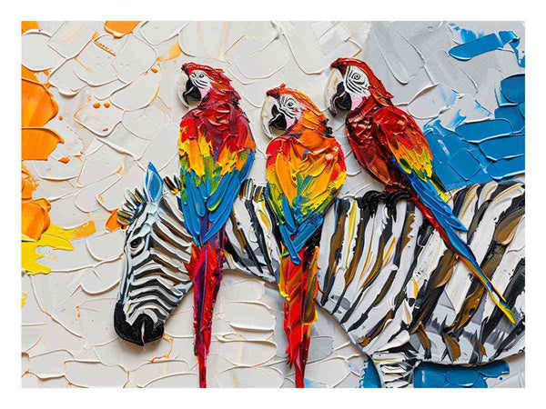 Zebra Parrot Art