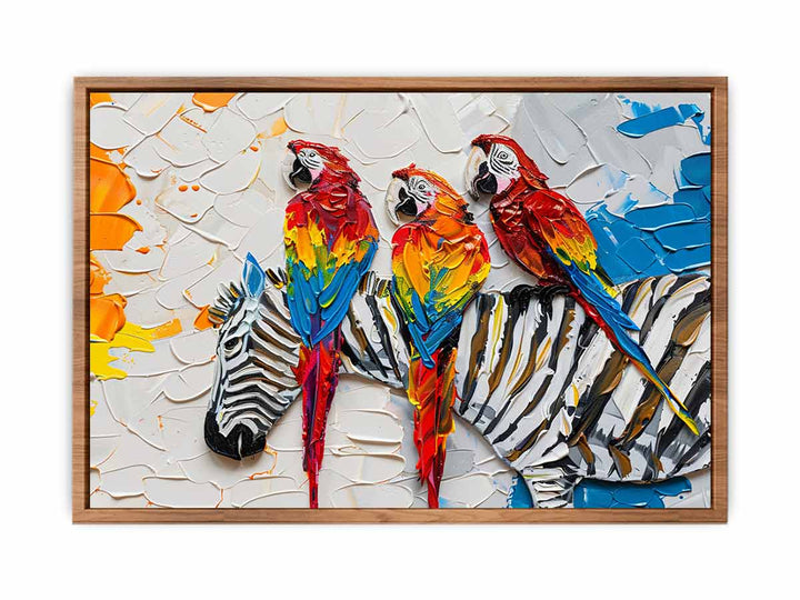 Zebra Parrot Art  Painting