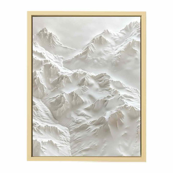 Textured Snow Mountian Painting Framed Print